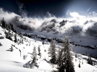 Tourmente en montagne en hiver Photo Tourmente en montagne en hiver Limited Edition David Casartelli Photographie
