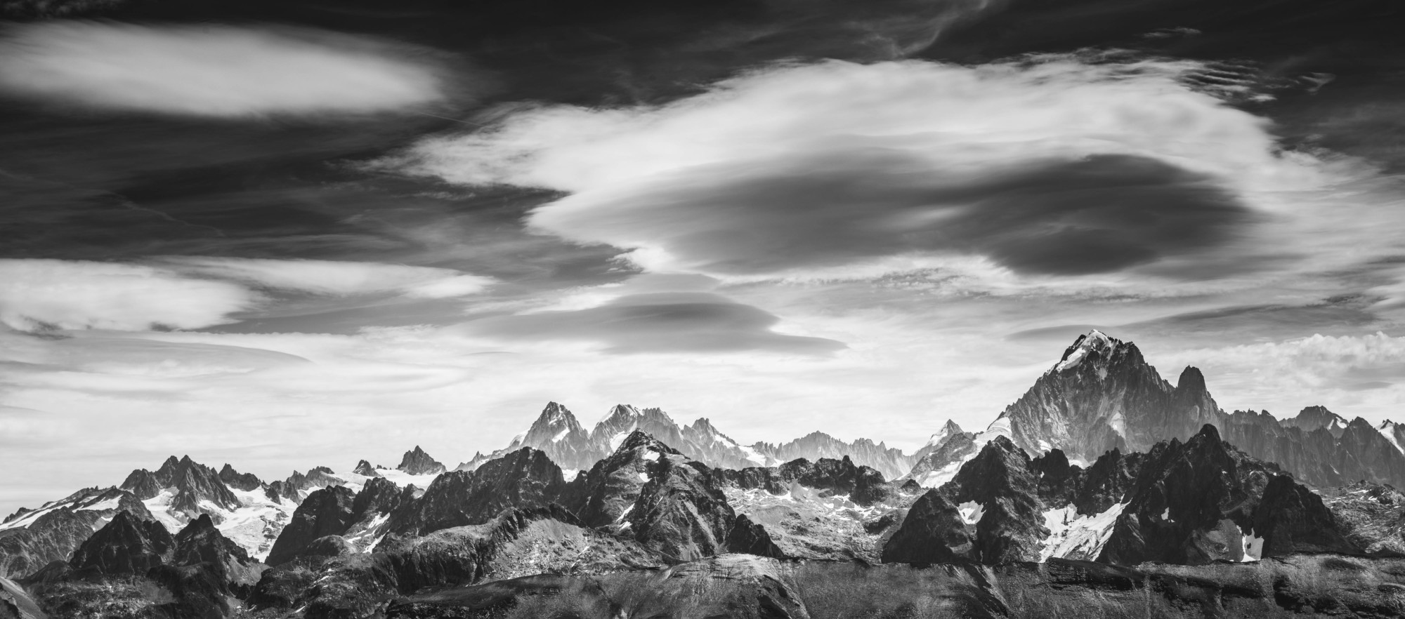 Massif du Mont Blanc vu depuis Pointe de Sales Aiguille Verte - David Casartelli Photographie