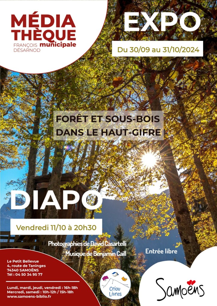 Affiche expo + DIAPO David Casartelli oct 2024 affiche expo photo médiathèque samoëns des photos de David Casartelli en octobre 2024