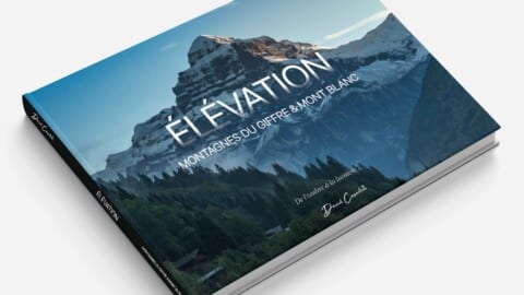 maquette de la couverture du livre élévation montagnes du giffre et mont blanc de David Casartelli