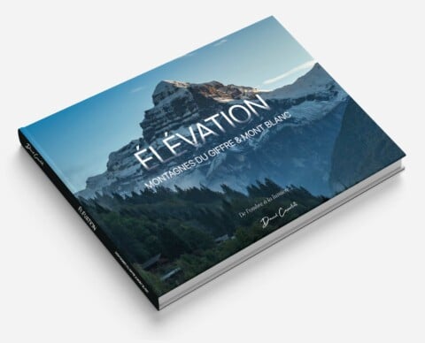 maquette de la couverture du livre élévation montagnes du giffre et mont blanc de David Casartelli